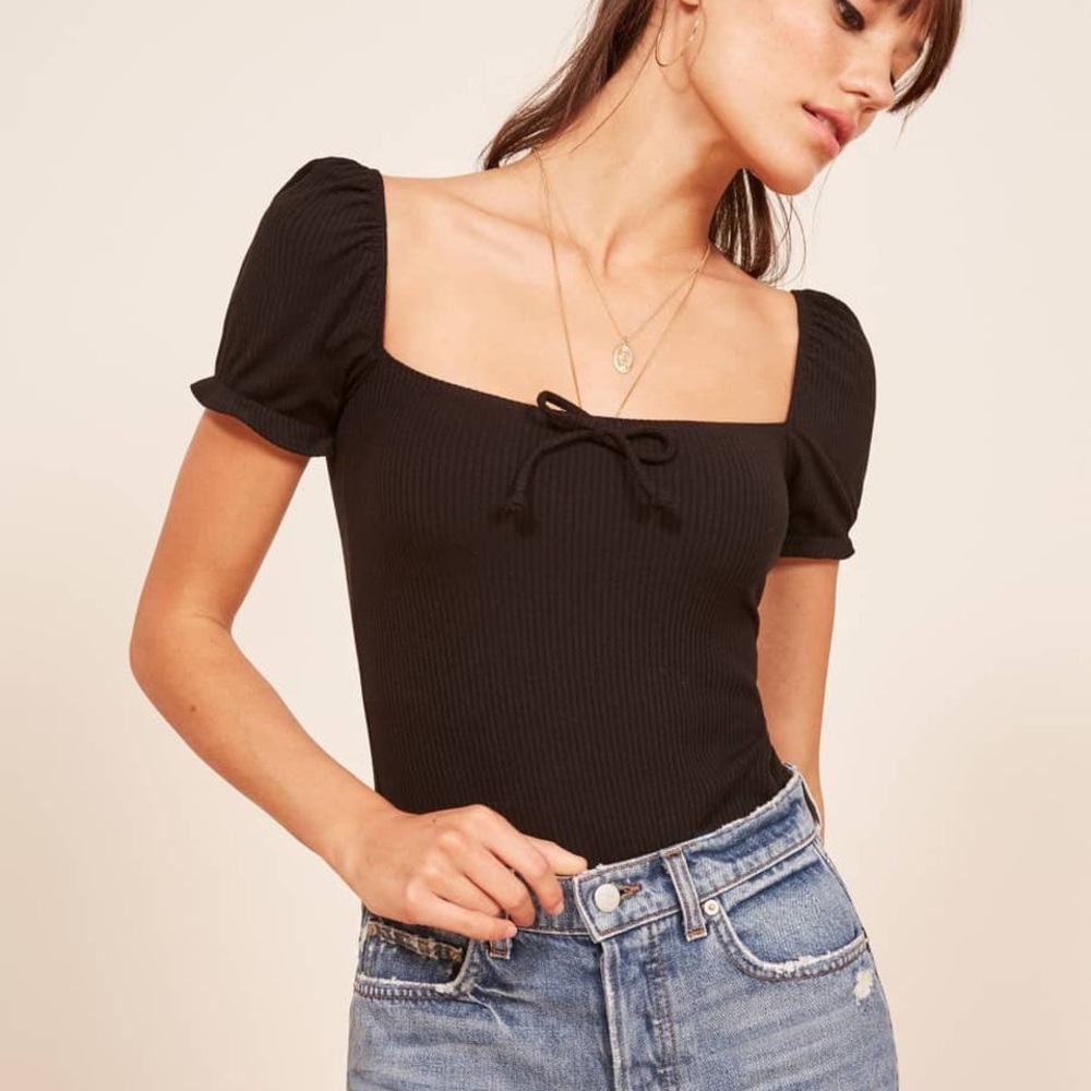 Reformation Lydia top in black